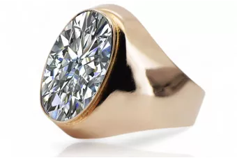 الذهب الوردي الأصلي زركونيا خاتم حرف يدوية فينتاج vrc077r